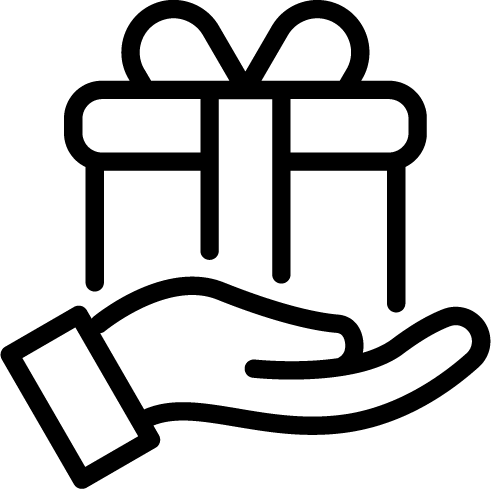 Icon of a delivery truck with motion lines indicating speed.